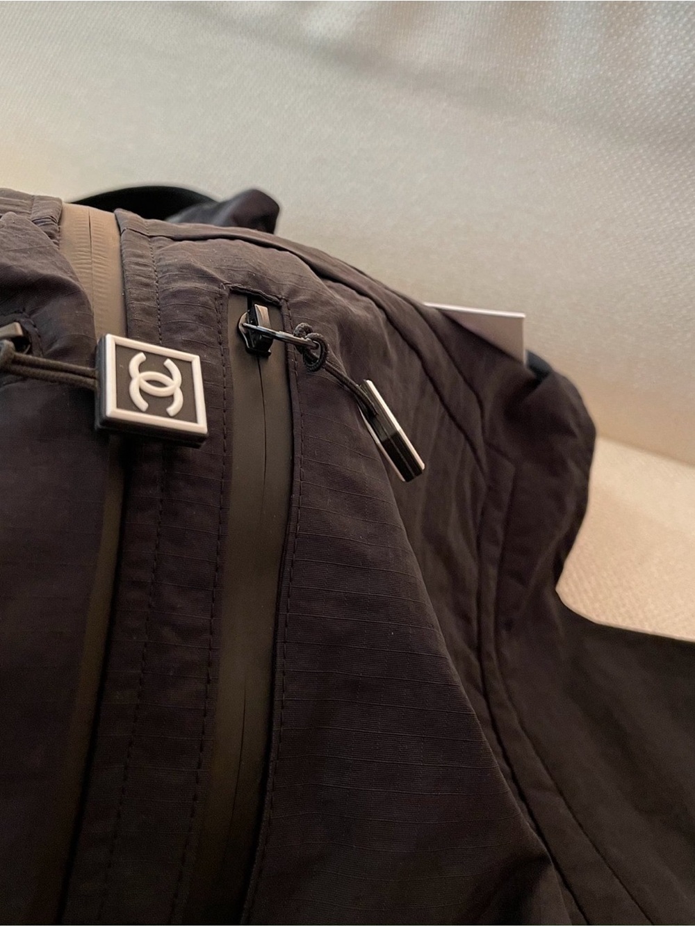 CHANEL Black Hooded Utility Vest with CC Logo Accents - Picture 5 of 7